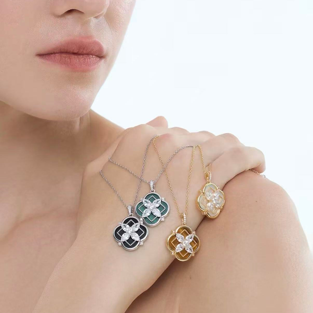 Malachite Clover Necklace