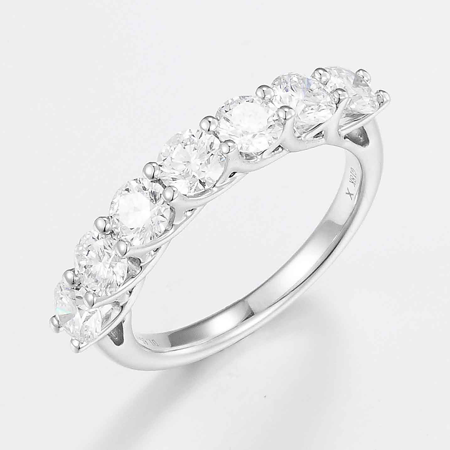 7 stones Trellis Lab Grown Diamond Ring 1 1/2 ctw 14K White gold