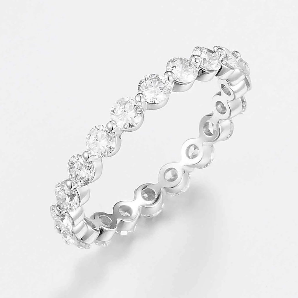 1 2/5 ct.tw Shared Prong Round Lab Grown Diamond Eternity Ring in 14k White Gold