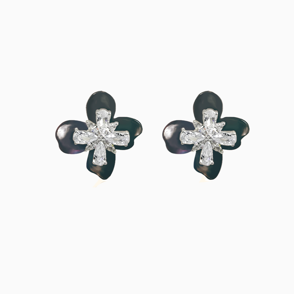 Flower Blossom Mother of Pearl Stud Earrings