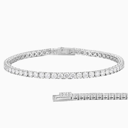4.3ct.tw  Round Lab Grown Diamond Tennis Bracelet 6-7.5 Inch in 14k White Gold