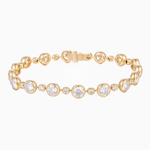 5.716 ct.tw Bubble Lab Grown Diamond Tennis Bracelet 6-7.5 Inch in 14k Yellow Gold
