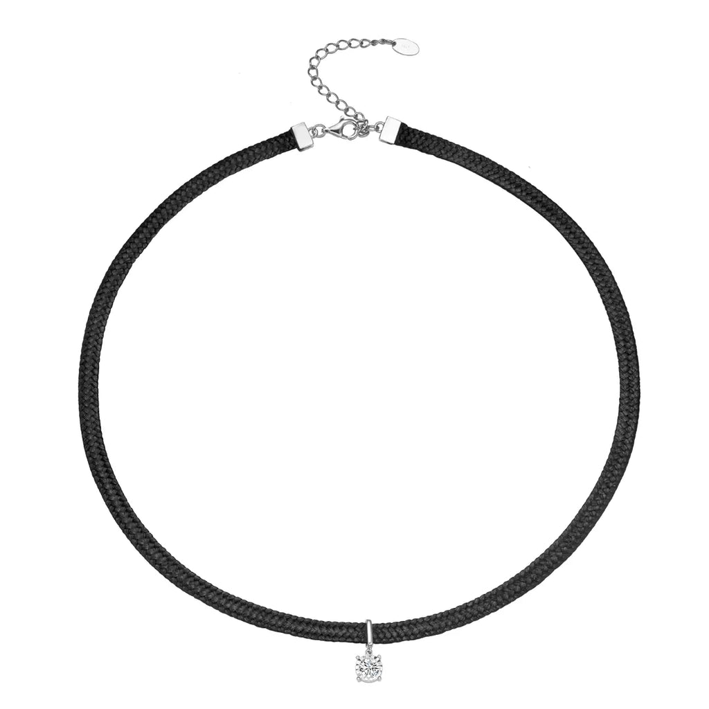 Leather Cord Choker Necklace