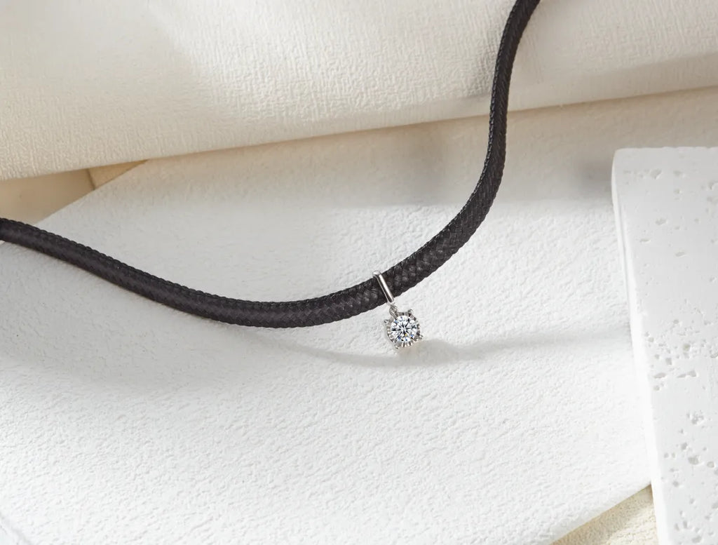 Leather Cord Choker Necklace