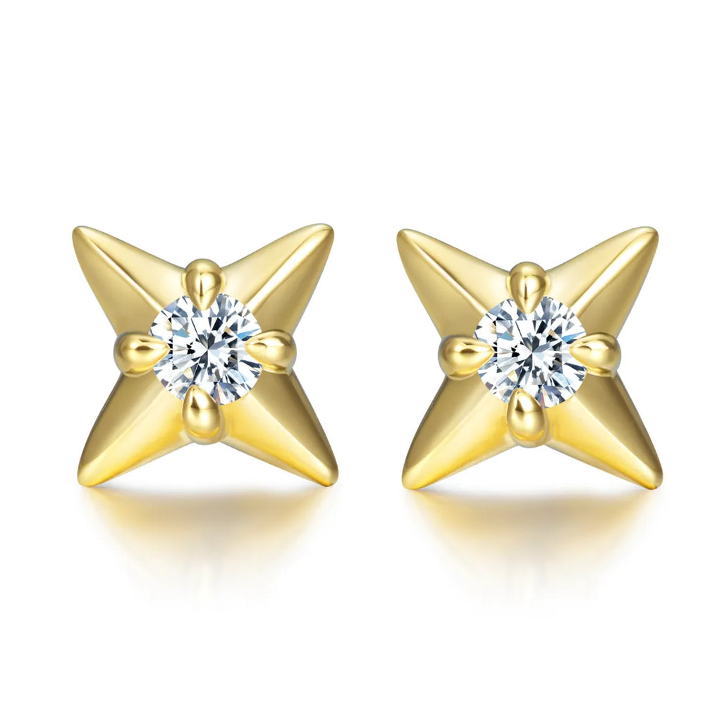 Four-Pointed Star Earrings