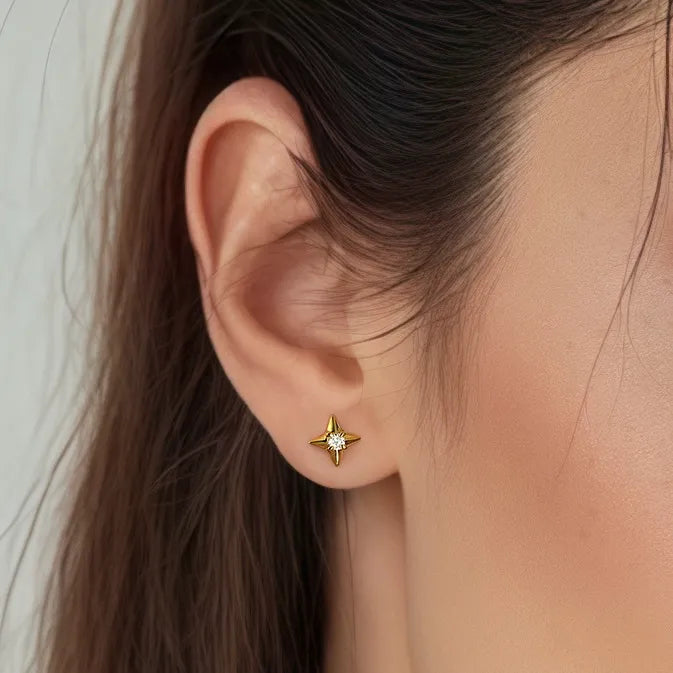 Four-Pointed Star Earrings
