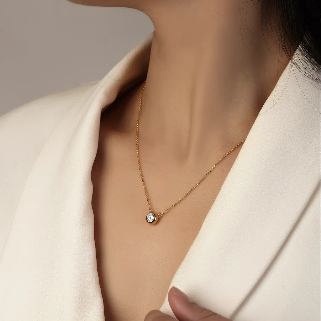 Bezel Lab Grown Diamond Necklace