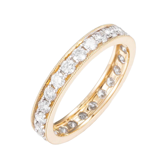 Channel Set Round Lab Grown Diamond Full Eternity Band in 14K gold