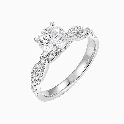 Classic Round Twisted Vine Diamond Engagement Ring in Platinum