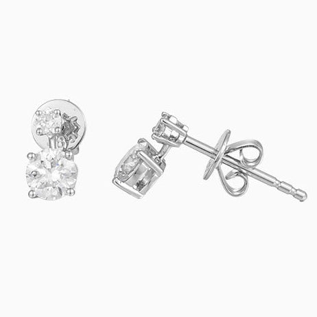0.63ctw Duo Round Brillance Lab Grown Diamonds Earstuds (Pair) in 14k White Gold