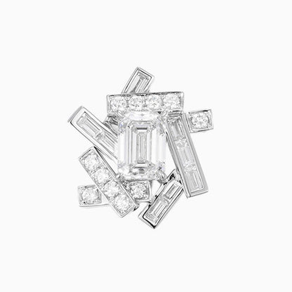 1.48ct.tw Emerald Baguette Cluster Lab Grown Diamond Pendant in Platinum