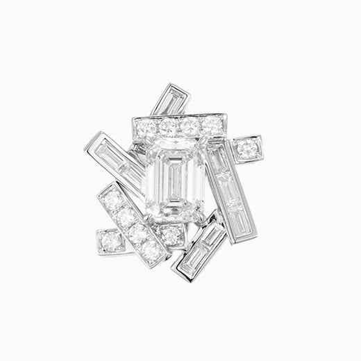 1.48ct.tw Emerald Baguette Cluster Lab Grown Diamond Pendant in Platinum