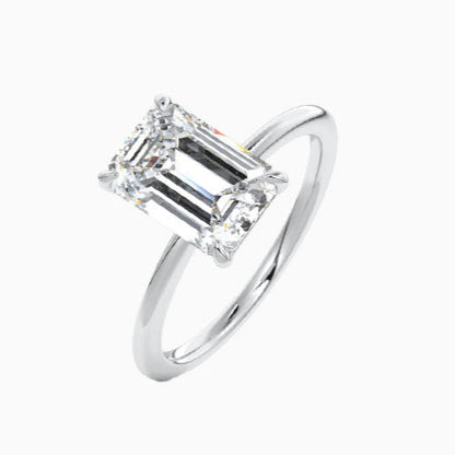 1 1/2 ct Emerald Solitaire Lab Grown Diamond Engagement Ring in Platinum