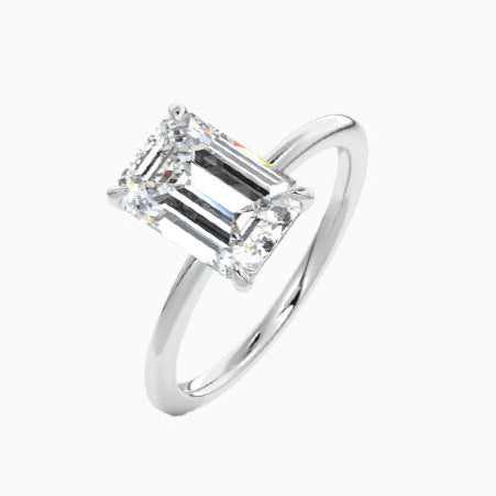 1 1/2 ct Emerald Solitaire Lab Grown Diamond Engagement Ring in Platinum