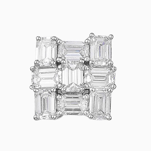 0.7 ct.tw Emerald cluster Lab Grown Diamond Pendant Necklace in 14k White Gold