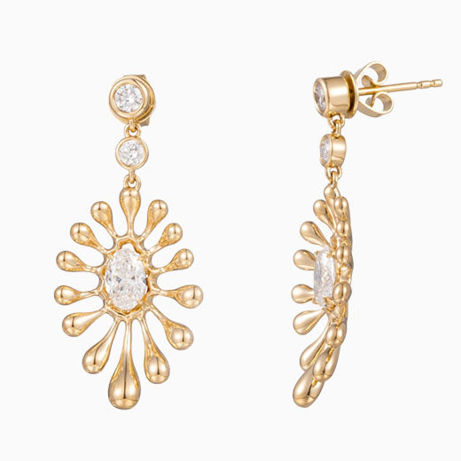 Glowing Oval Lab Grown Diamonds Earstuds (Pair)