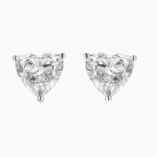 1 1/2 ctw Heart Lab Grown Diamond Earstuds (Pair) in 14k White Gold