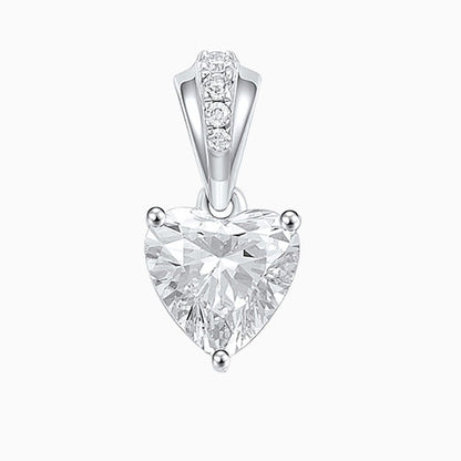 0.7 ct Heart shaped Lab Grown Diamond Pendant Necklace in 14k White Gold