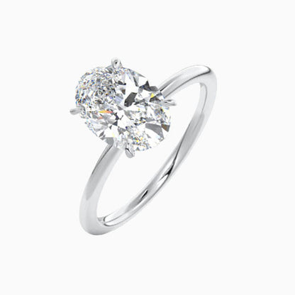 1ct Oval Solitaire Lab Grown Diamond Engagement Ring in 14K Gold