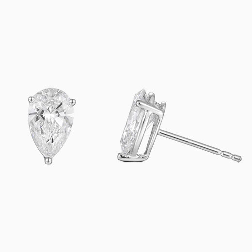 1 ctw Pear Lab Grown Diamonds Earstuds (Pair) in 14k White Gold