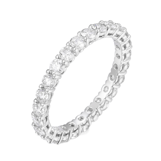 1.18ctw Round cut Lab Grown Diamond Eternity Ring in 14K White Gold