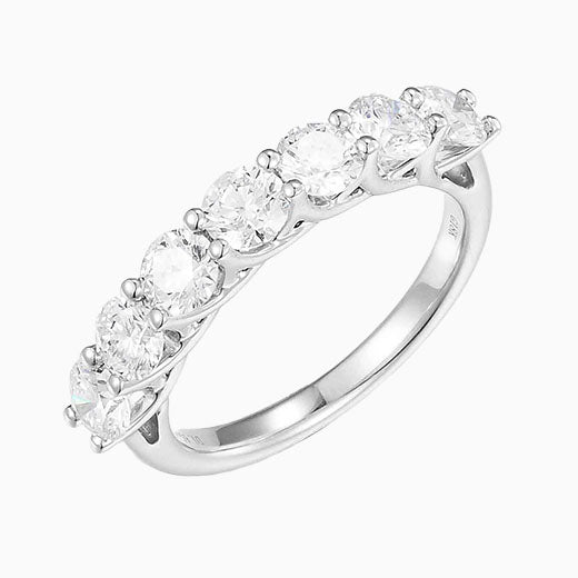 Round Cut Diamond Half Eternity Ring