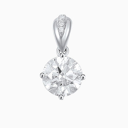 1 ct Classic 4 Prong Round Lab Grown Diamond Pendant Necklace in 14k White Gold