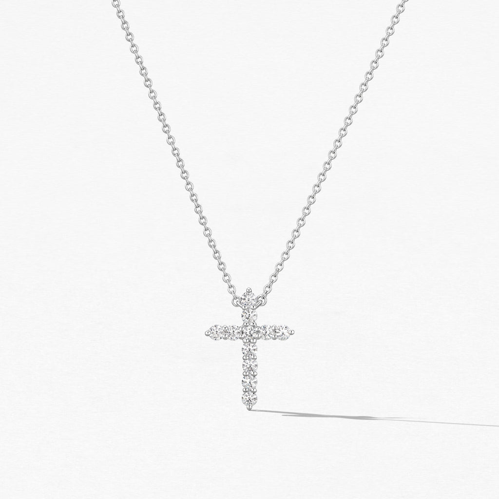 Lab Grown Diamond Cross Necklace in Platinum/18K/14K Gold
