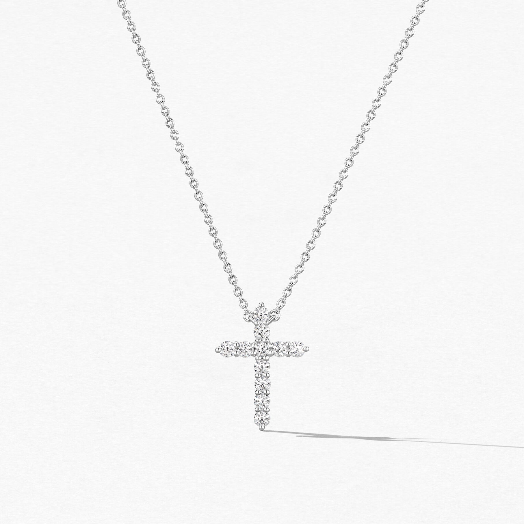 Lab Grown Diamond Cross Necklace in Platinum/18K/14K Gold