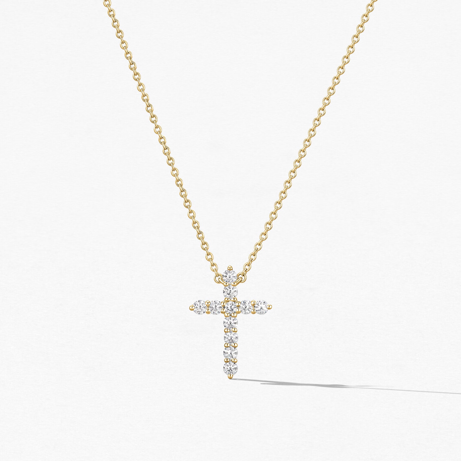 Lab Grown Diamond Cross Necklace in Platinum/18K/14K Yellow Gold
