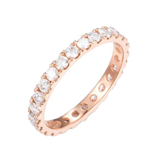 Sparkling Plated Row Lab Grown Diamond Eternity Ring in 14k White Gold