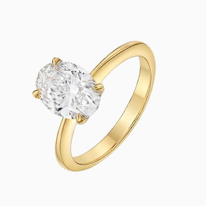 2 ct The Petite 4-Prong Solitaire Oval Lab Grown Diamond Engagement Ring in 14K Yellow Gold