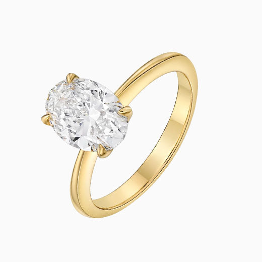 2 ct The Petite 4-Prong Solitaire Oval Lab Grown Diamond Engagement Ring in 14K Yellow Gold