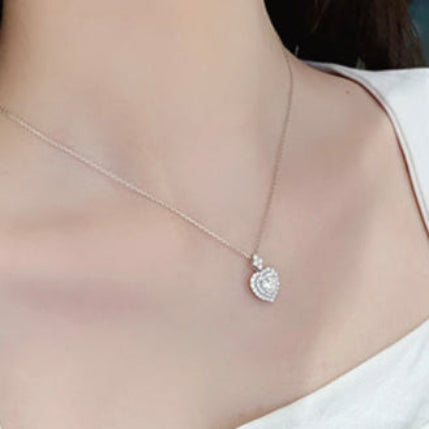 1.00ct Heart Lab Grown Diamond Brilliant Love Necklace in Platinum