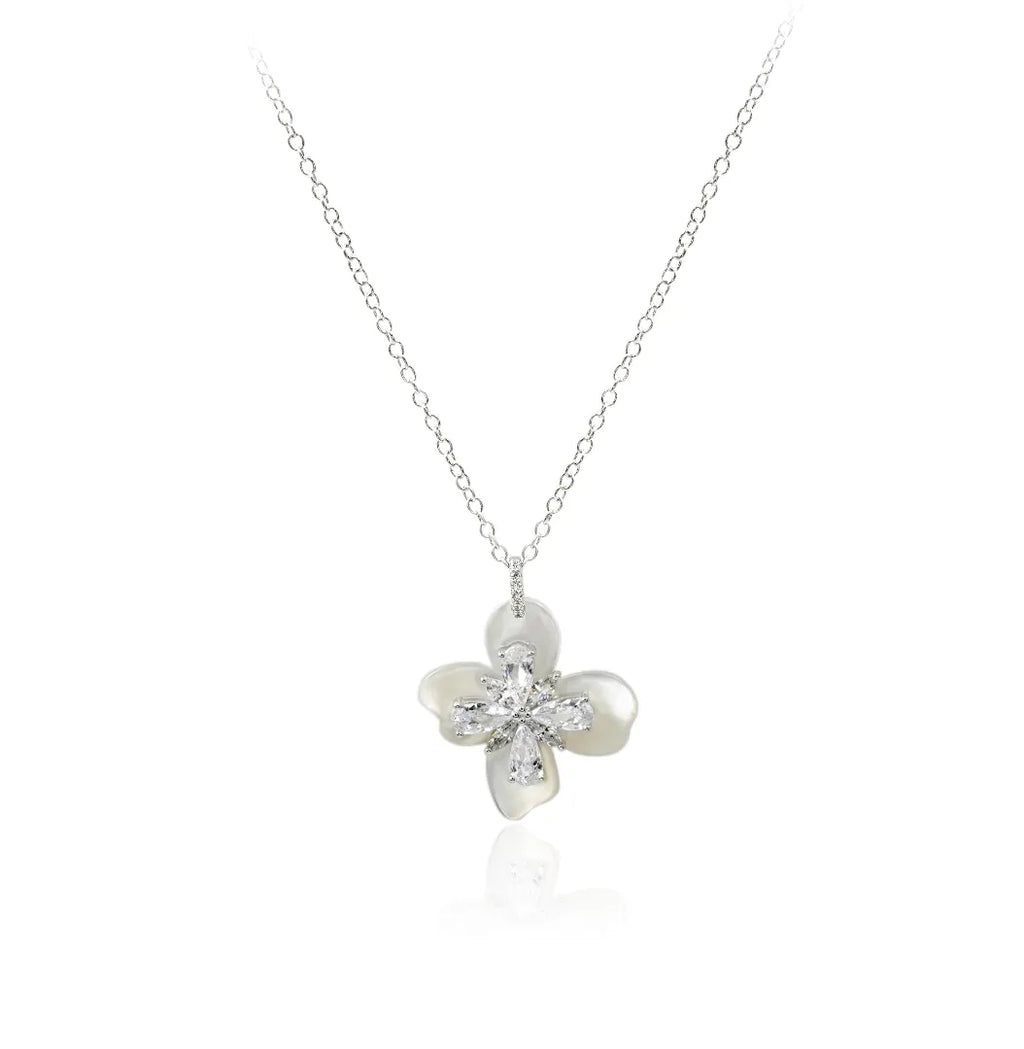 Flower Blossom Mother of Pearl Necklace