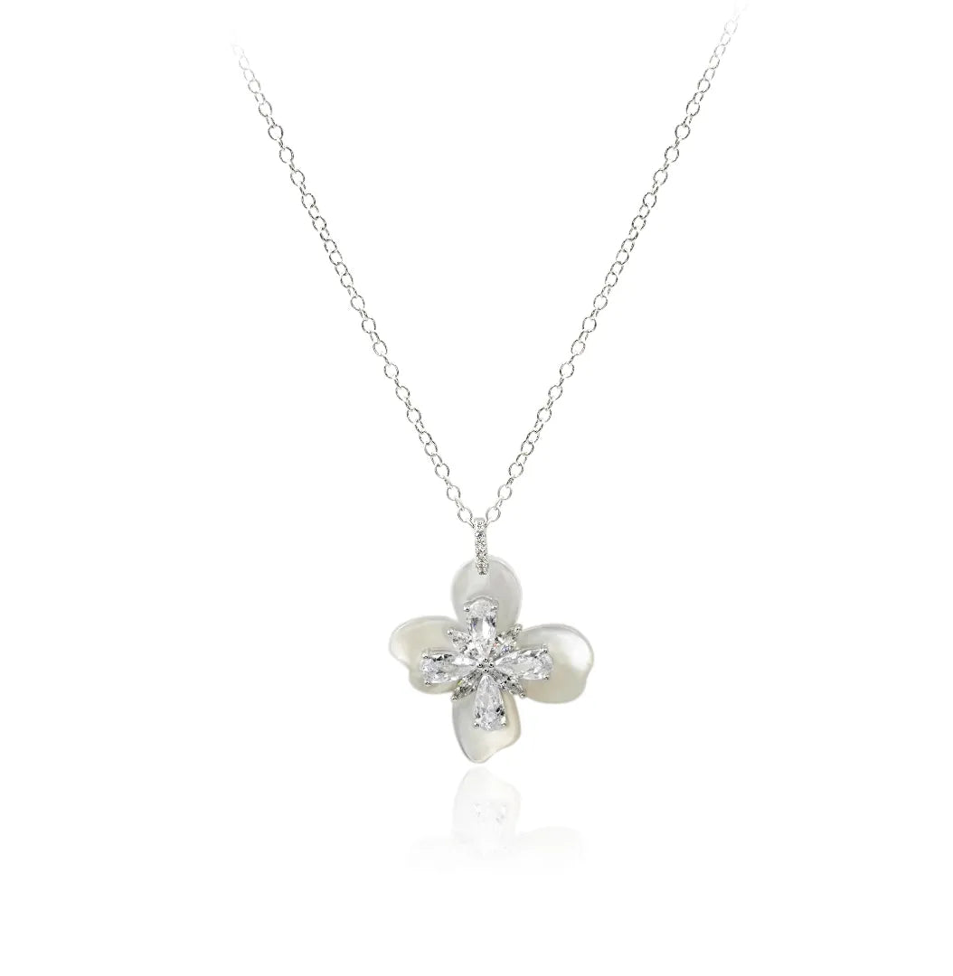 Flower Blossom Mother of Pearl Necklace