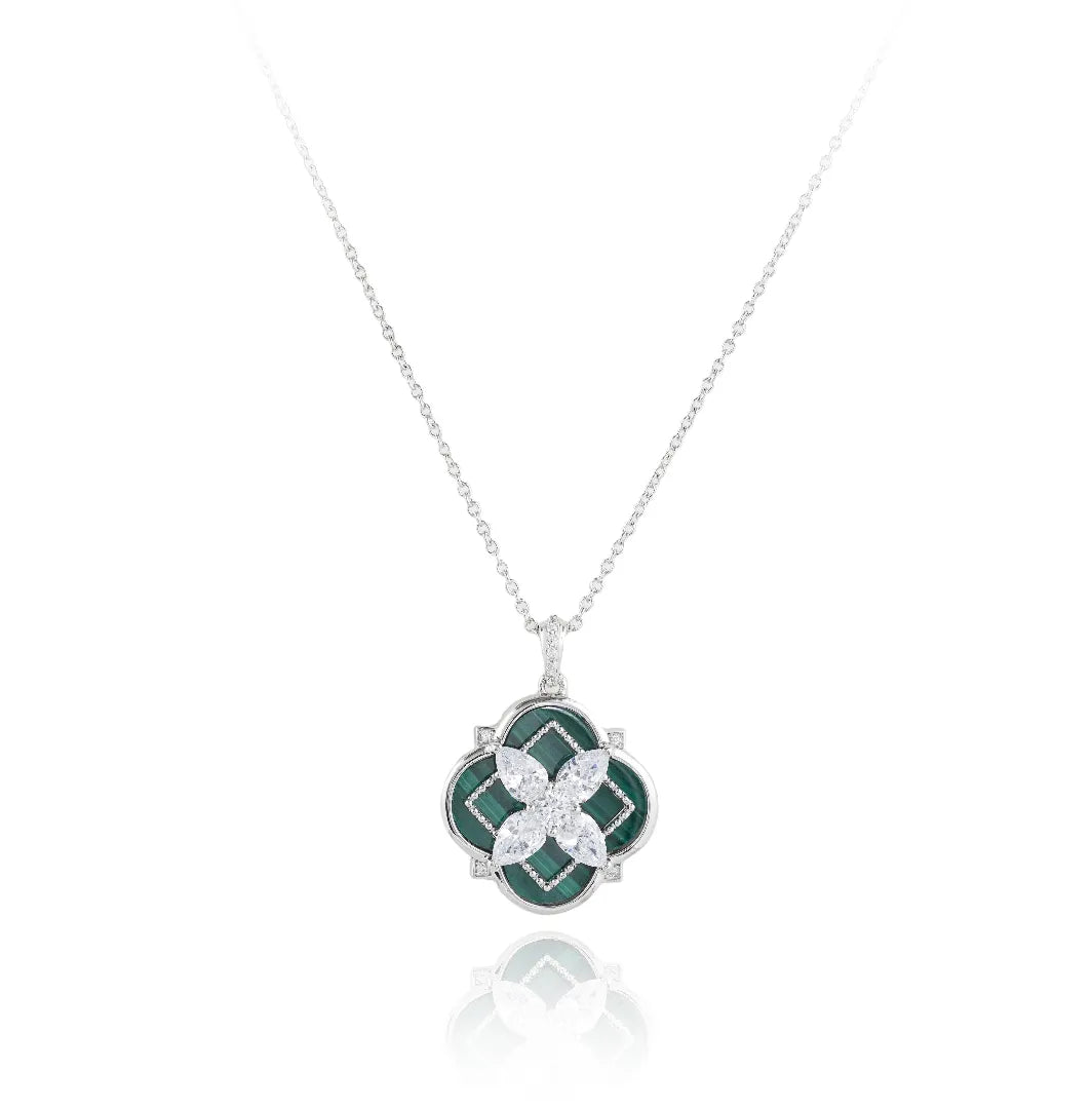 Malachite Clover Necklace