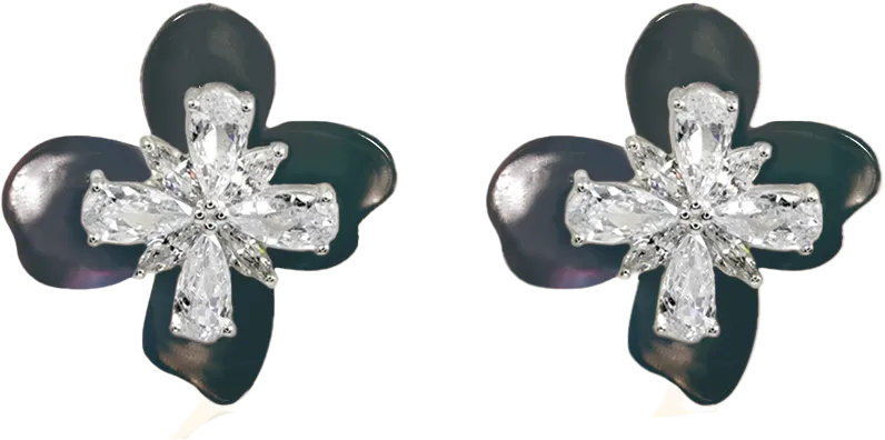 Flower Blossom Mother of Pearl Stud Earrings