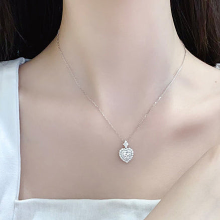 1.00ct Heart Lab Grown Diamond Brilliant Love Necklace in Platinum