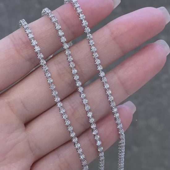 1.00ct Round Lab Grown Diamond Tennis Bracelet in 14k White Gold