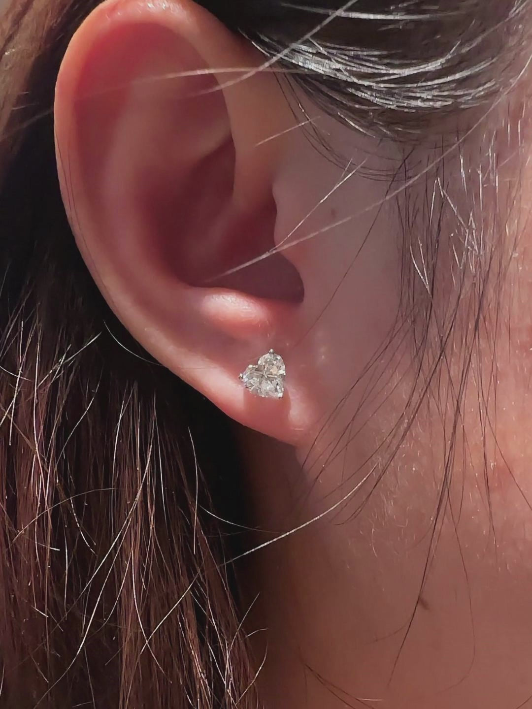 1 12 ctw Heart Lab Grown Diamond Earstuds (Pair) in 14k White Gold