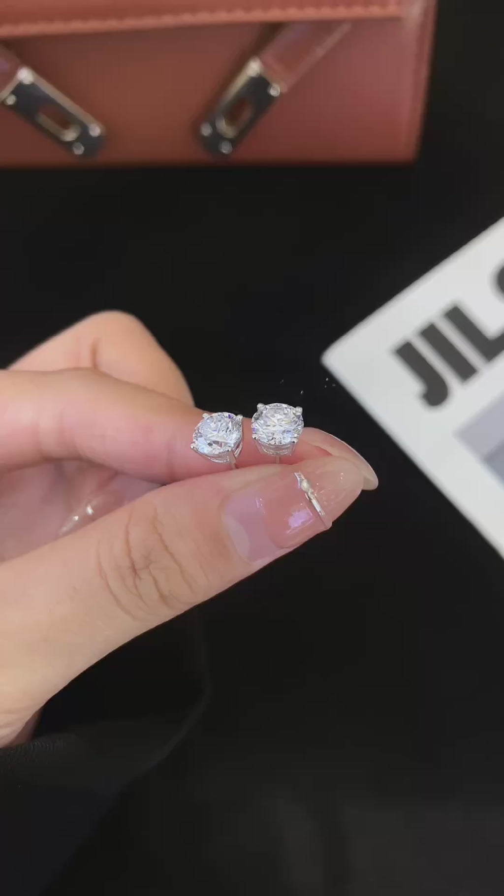 0.713ctw Round Detachable Halo Lab Grown Diamond Earstuds (Pair) in 14k White Gold