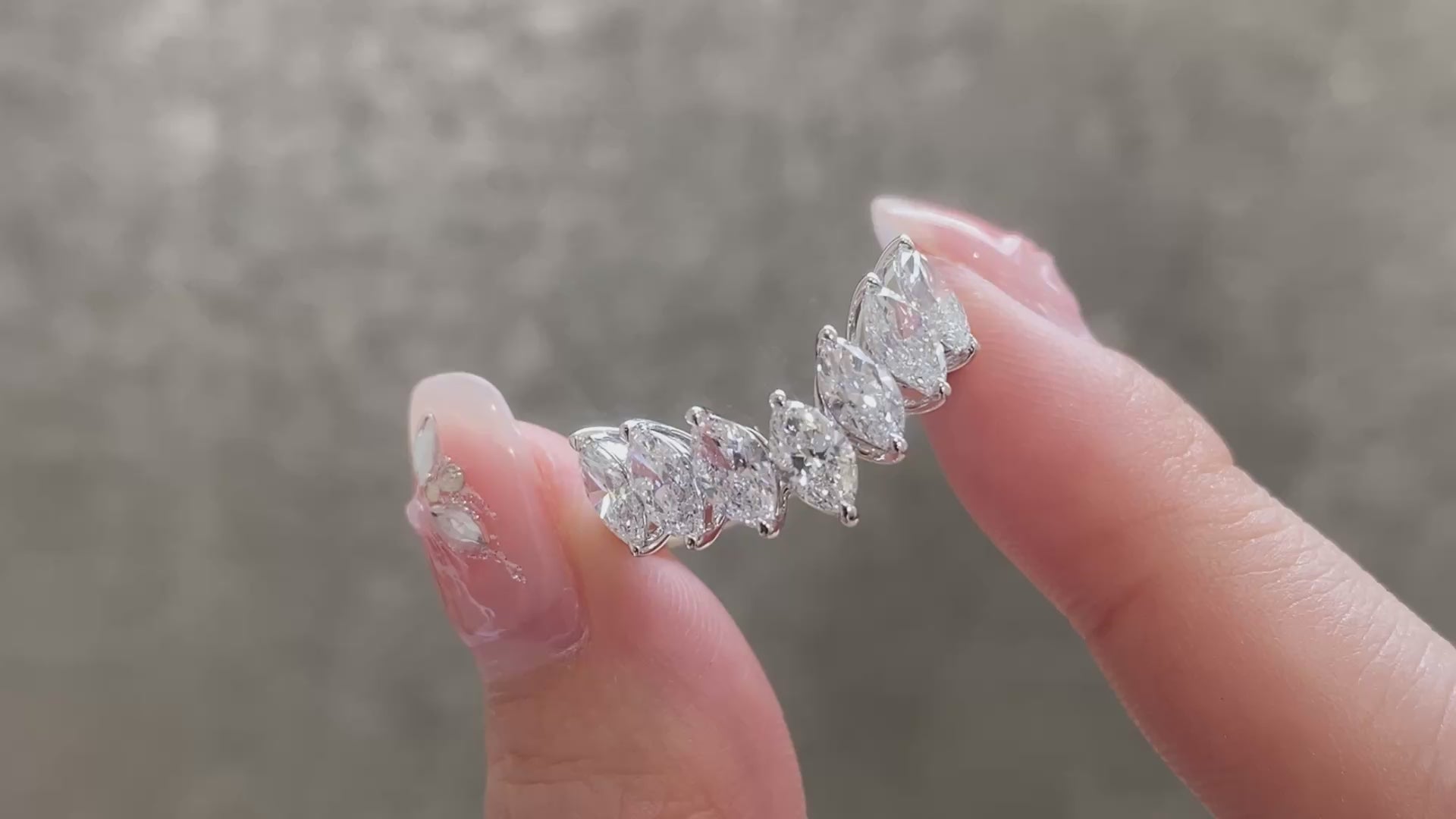 1.81 ctw V Shaped Marquise Lab Grown Diamond Eternity Band in 14k White Gold