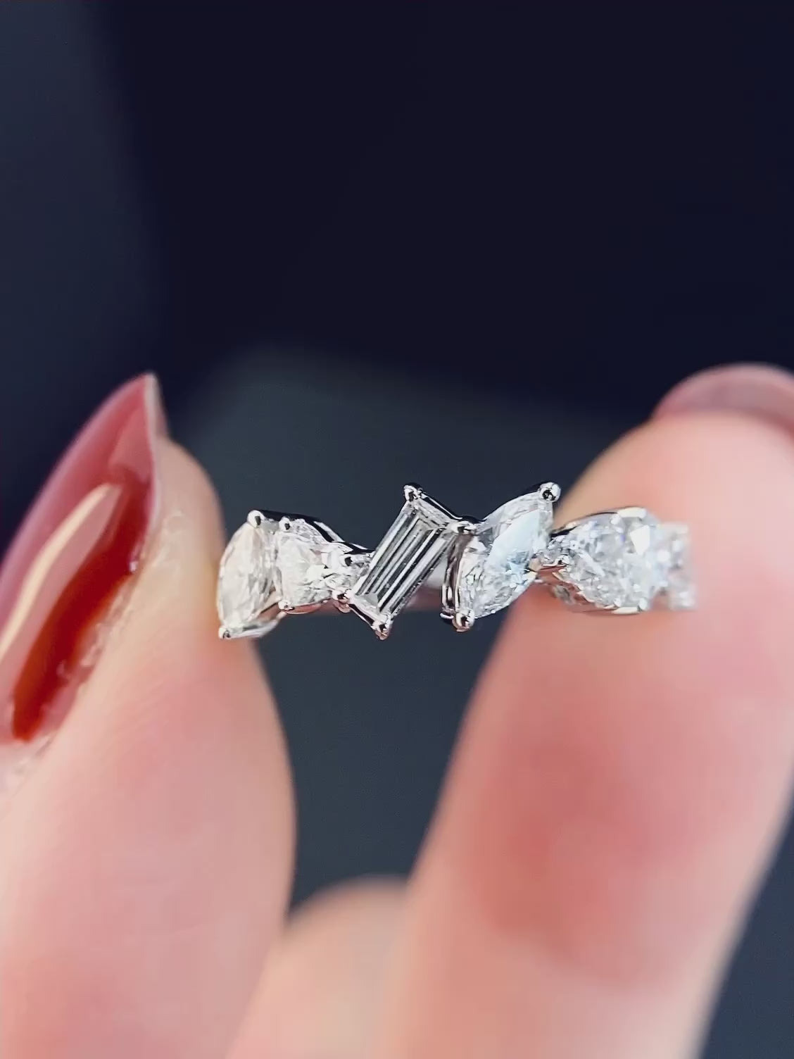 0.8 ctw Fancy Cut Lab Grown Diamond Eternity Ring in 14k White Gold
