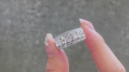 Oval Lab Grown Diamond Half Eternity Band in 14k White Gold