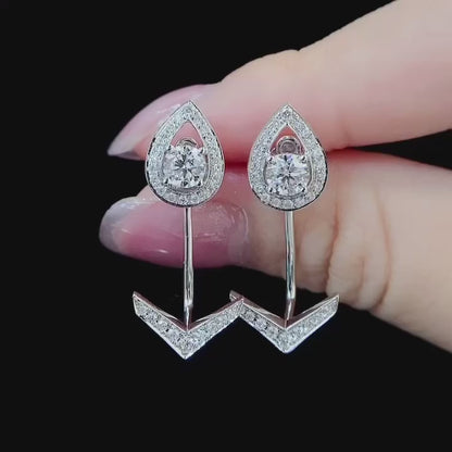 Tulip Detachable Ear Jacket Lab Grown Diamond Earstuds(Pair)