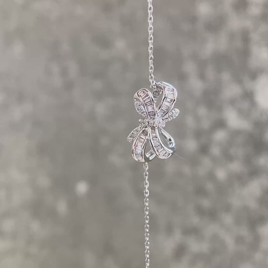Ribbon Lab Grown Diamond Bracelet in 14k White Gold