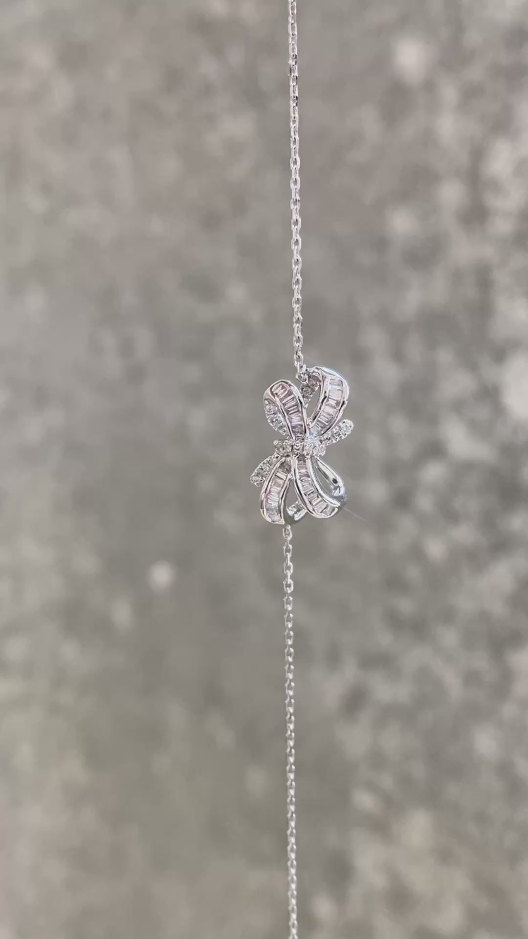 Ribbon Lab Grown Diamond Bracelet in 14k White Gold