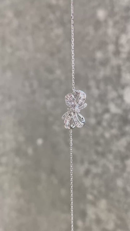 Ribbon Lab Grown Diamond Bracelet in 14k White Gold