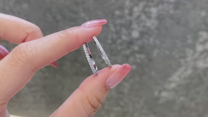 Sparkle Hoop Lab Grown Diamond Earrings(Pair)
